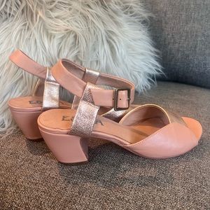 Pink block heel sandal